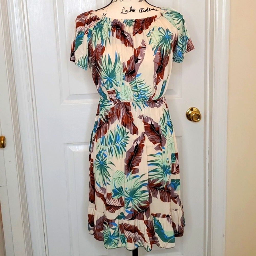 Nali Collection Leaf Print summer dress